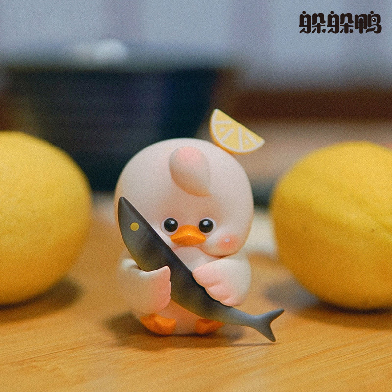 躲躲鴨系列盲盒公仔潮玩手辦擺件可愛(ài)禮物定做